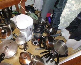 coffee makers, tea kettles, saute pans, irons