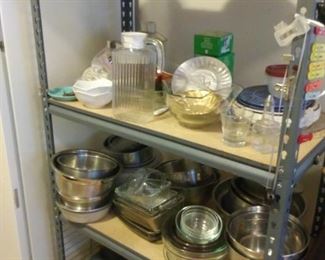 mixing bowls, cupcake pans, kegerator, china