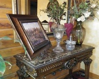Ashley furniture marble top wall/console table