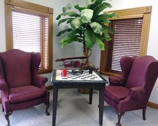 2 Ethan Allen wingback chairs