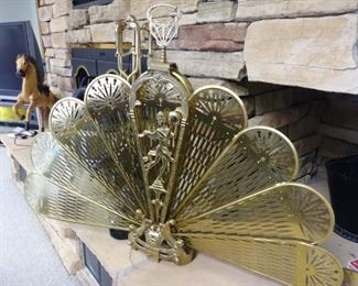 brass fireplace screen
