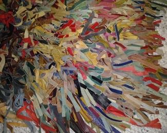 Leather pieced rug