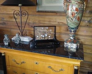 Thomasville 3 drawer marble top chest