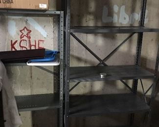 Metal shelves,