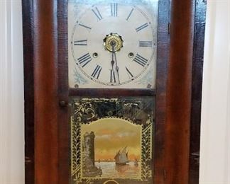 Antique weight driven shelf clock