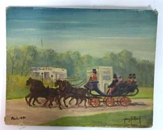 Paris 1850 Painting on Board