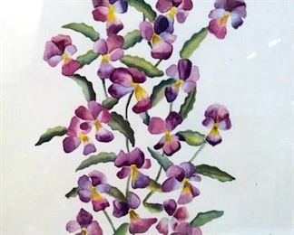 Violets Framed watercolor Painting