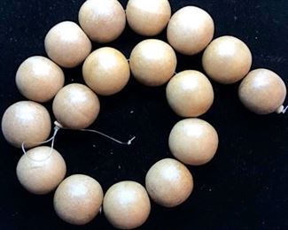 Hand Strung Lrg Round Wood Bead Choker