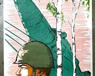 Vintage 1964 Russian Soviet Era Poster