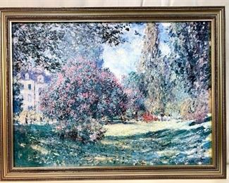 Framed MONET Canvas Print, The Parc Monceau