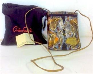 Authentic CARLOS FALCHI Leather Handbag