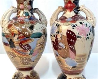 Pair Chinese Antique Painted Vases