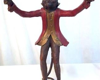 Composite Monkey Statue Double candle holder