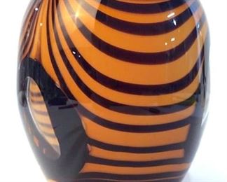 Art Glass Zebra Vase