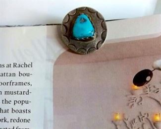 Sterling Silver & Turquoise Book Page Marker