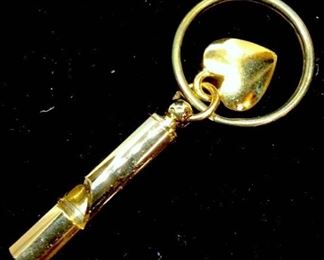 Whistle Keychain with Heart Charm