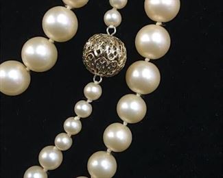 Carolee Long Stranded Champagne Glass Pearls