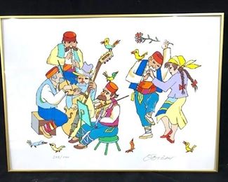 JOVAN OBICAN Signed Lithograph Of Musicians