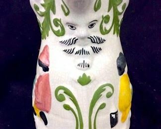 Footed Porcelain Pitcher W Child Figurals