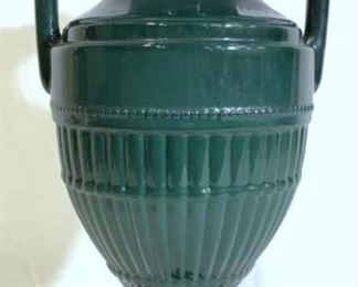 Hunter Green Ceramic Two Handled Urn