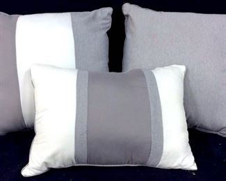 Lot 3 Grey & White Toned Pillows