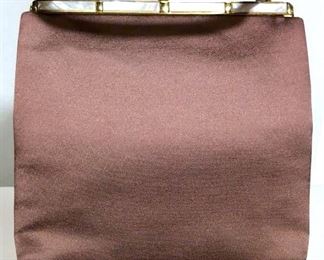 Vintage Hand Bag w Mother of Pearl Rim