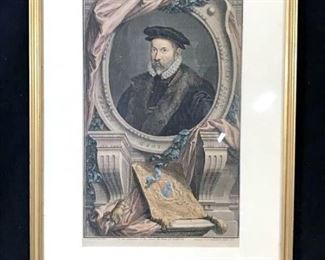 Hand-Colored Engraving of S. Nicholas Bacon