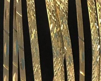 AK 14 K Gold Etched Bangles, 10 Total