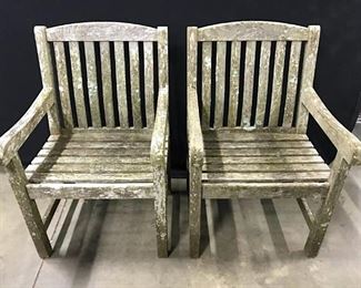 Lot 4 Smith & HAWKEN Outdoor Teak Wood Armchairs