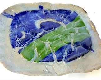 SARAH F Signed Decorative Ceramic Artwork