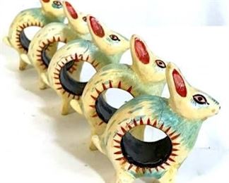 Hand Crafted Folk Art Animal Napkin Rings