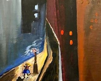 Signed SCHORR Modernist Oil on Board