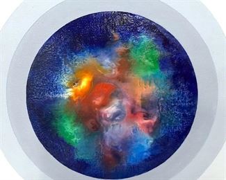 Verso Signed BEKER Acrylic on Canvas, Mandala