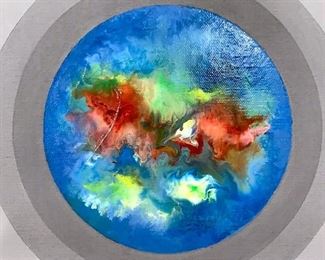 Verso Signed BEKER Acrylic on Canvas, Mandala