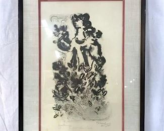 Signed & Inscribed Chaim GROSS Lithograph