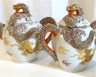 KUTAMI Japanese Dragon Gilt Porcelain Tea Set, 3