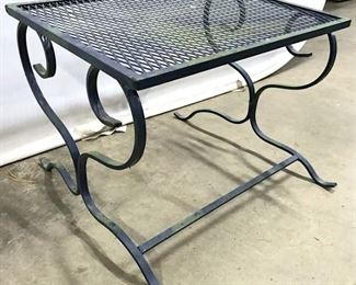 Outdoor Blue Toned Metal Side Table