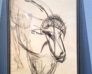 Signed Ink Wash Painting , Abstract Study