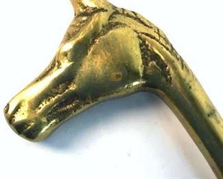 Long Brass Boot Shoe Horn, Horse Motif