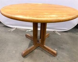 Vintage Round Wooden Dining Table W Leafs