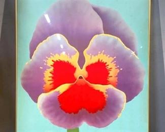 Pair Floral Poster Prints, Framed