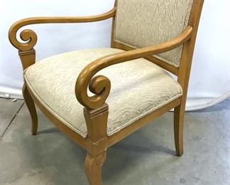 Ethan Allen Carved Upholstered Armchair