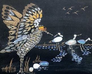 Framed Mixed Media On Board, Shorebirds