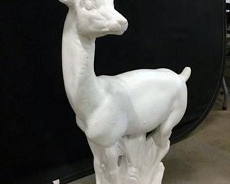 White Toned Painted Deer Sculpture