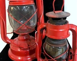 Pair Antique Oil Portable Lanterns