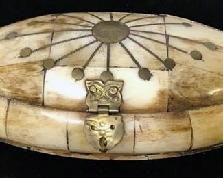 Natural Bone & Brass Keepsake Box