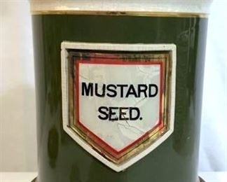 Vintage Mustard Seed Ceramic Jar Lamp