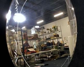 Beveled Circular Beveled Wall Mirror