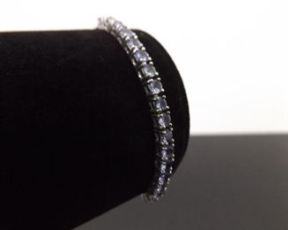 .925 Sterling Silver Lolite Crystal Bracelet