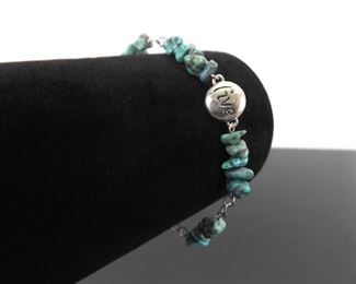 .925 Sterling Silver Raw Turquoise Bracelet